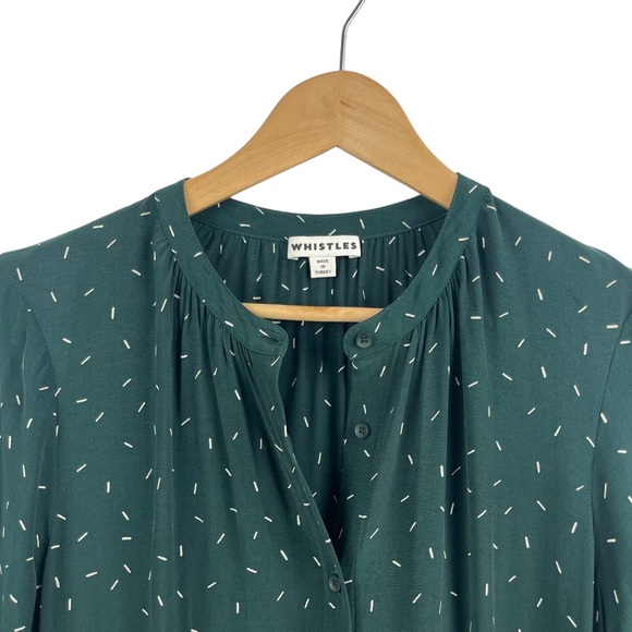 Whistles Sprinkle Print Green Long Sleeve Shirt Dress – Women’s Size 8 - Picture 10 of 14